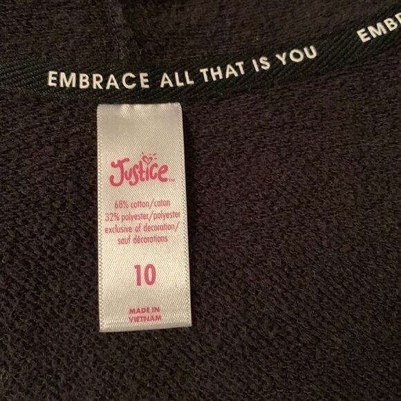 Justice Zip Up Hooded Sweatsuit Jumpsuit Girls Size 10 - Picture 13 of 14
